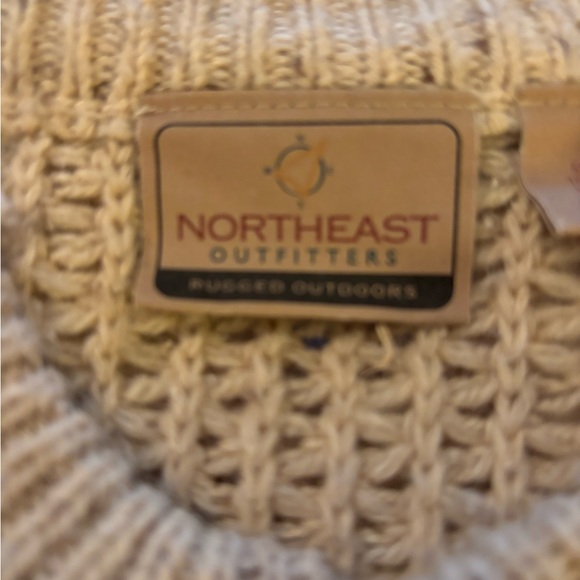 Men's Beige Buttoned Crewneck Sweater - Picture 2 of 6